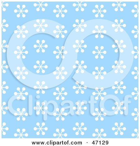 Clipart Illustration of a Blue Background Of White Snowflakes by Prawny