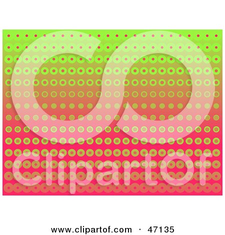 Clipart Illustration of a Gradient Green To Pink Halftone Background by Prawny