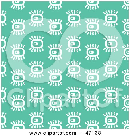 Clipart Illustration of a Green Background Of White Abstract Eyes by Prawny