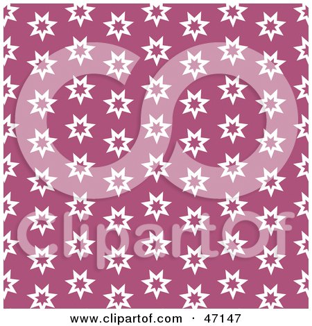 Clipart Illustration of a Pink Background Of White Stars by Prawny