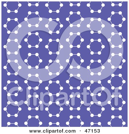 Clipart Illustration of a Purple Background Of White Molecules by Prawny