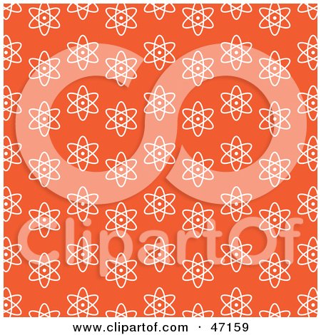 Clipart Illustration of an Orange Background Of White Molecules by Prawny