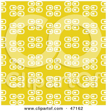 Clipart Illustration of a Yellow Background Of White Rectangles by Prawny
