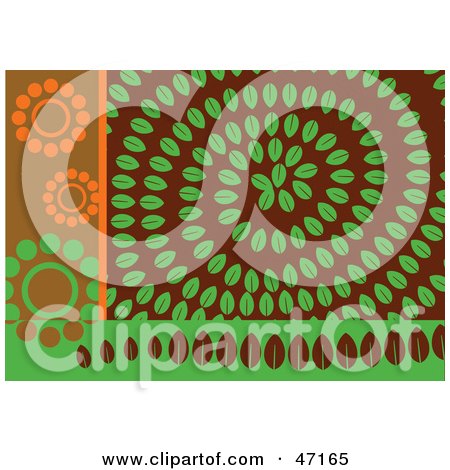 Clipart Illustration of an Abstract Background Of Spiraling Leaves by Prawny