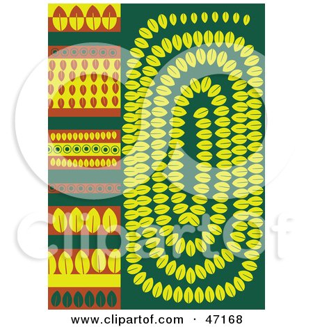 Clipart Illustration of an Abstract Background of Leaf Designs by Prawny