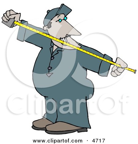 Man Measuring Something with a Tape Measure Clipart by djart