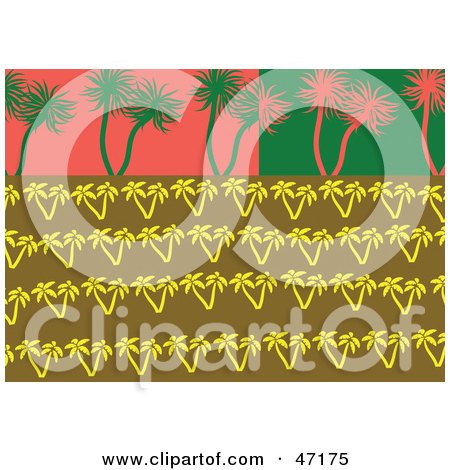 Clipart Illustration of an Abstract Background of Palm Trees by Prawny