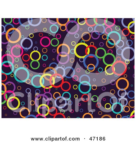 Clipart Illustration of a Purple Background of Colorful Circles by Prawny