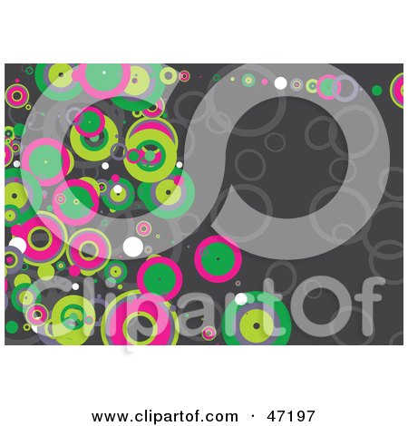 Clipart Illustration of a Gray Background Of Colorful Circles by Prawny