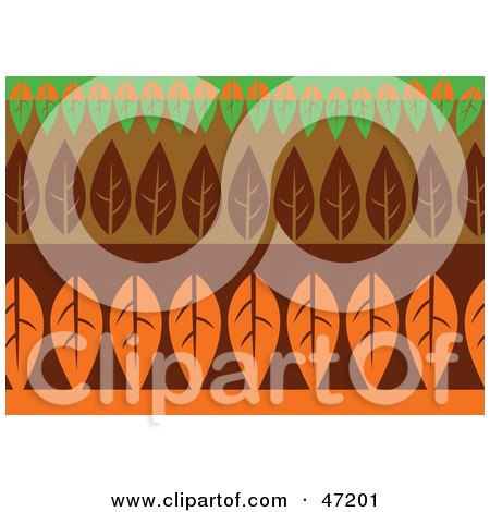 Clipart Illustration of an Abstract Background Of Rows Of Leaves by Prawny