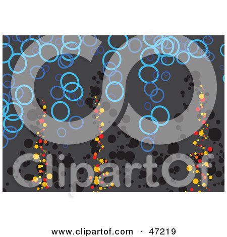 Clipart Illustration of a Gray Background Of Blue Circles And Grunge by Prawny