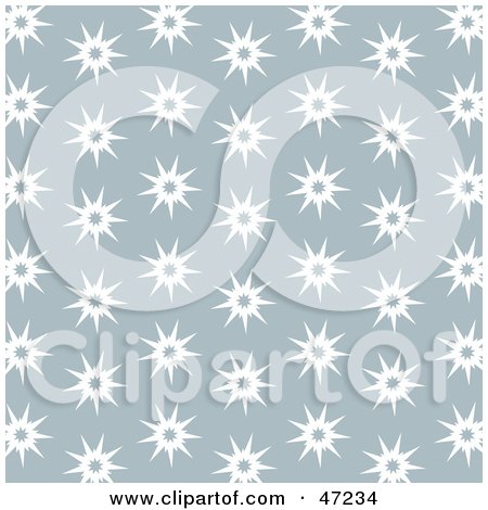 Clipart Illustration of a Gray Background Of White Spiky Stars by Prawny
