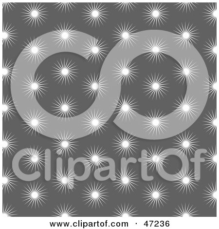 Clipart Illustration of a Gray Background Of White Burst Stars by Prawny