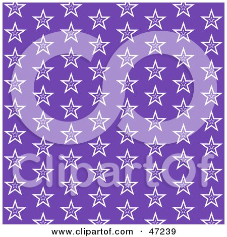 Clipart Illustration of a Purple Background Of White Stars by Prawny