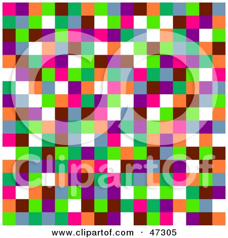 Royalty-Free (RF) Clipart Illustration of a Random Colored Pixel Background by Prawny