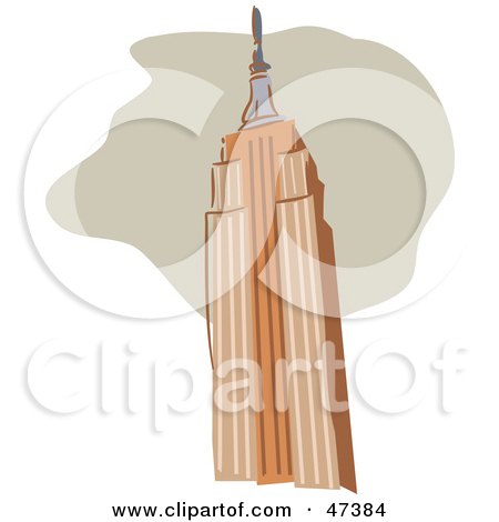 Royalty-Free (RF) Clipart Illustration of The Tip Of The Empire State Building On Tan by Prawny