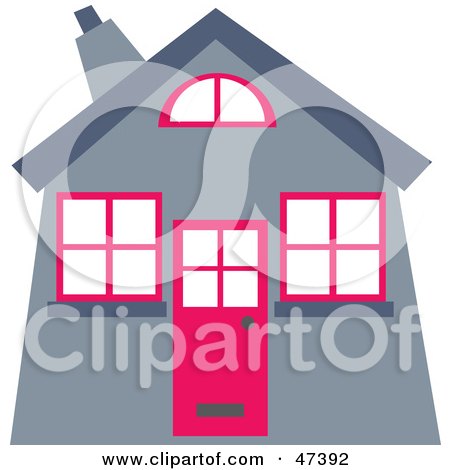 Royalty-Free (RF) Clipart Illustration of a Gray and Pink House by Prawny