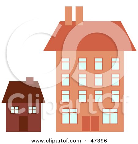 Royalty-Free (RF) Clipart Illustration of Big and Little Houses by Prawny