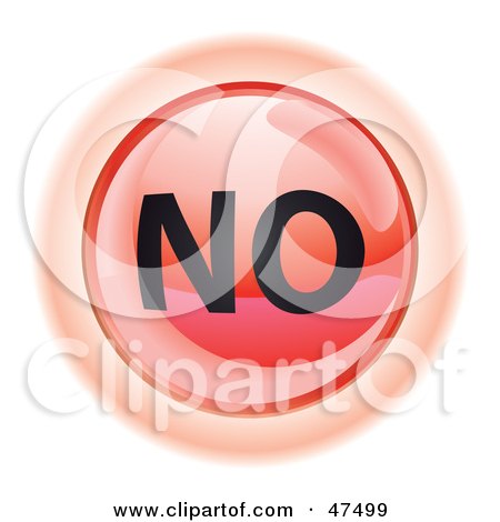 Royalty-Free (RF) Clipart Illustration of a Red No Button by Frog974