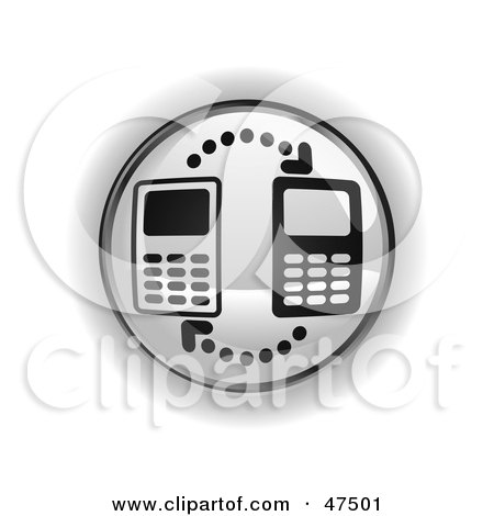 Royalty-Free (RF) Clipart Illustration of a Gray Cell Phone Button by Frog974