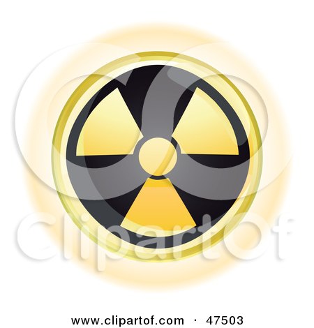 Royalty-Free (RF) Clipart Illustration of a Yellow Radioactive Button by Frog974