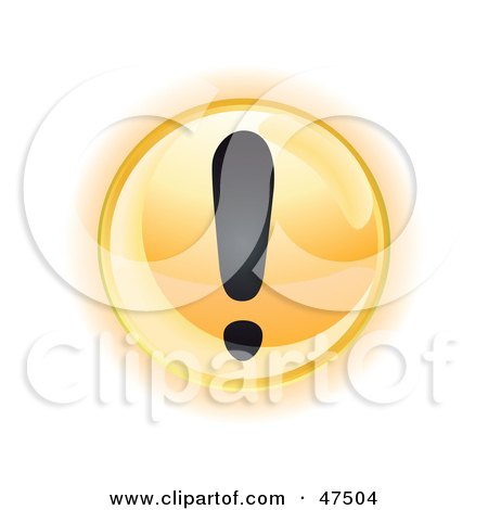 Royalty-Free (RF) Clipart Illustration of a Yellow Exclamation Button by Frog974