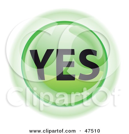 Royalty-Free (RF) Clipart Illustration of a Green Yes Button by Frog974