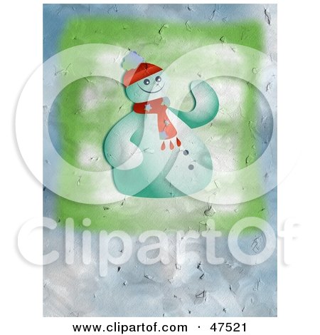 Royalty-Free (RF) Clipart Illustration of a Textured Background Of Frosty The Snowman by Prawny
