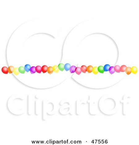 Royalty-Free (RF) Clipart Illustration of a Header Of Colorful Party Balloons On A White Background by Prawny