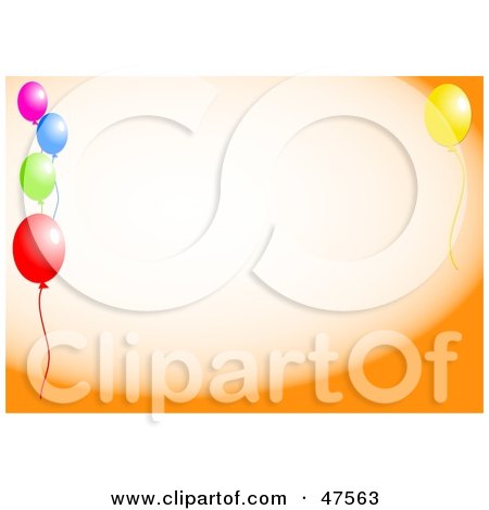 Royalty-Free (RF) Clipart Illustration of an Orange Background With A Party Balloon Border by Prawny
