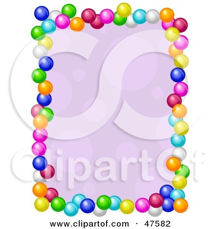 Royalty-Free (RF) Clipart Illustration of a Purple Background Bordered In Gum Balls by Prawny