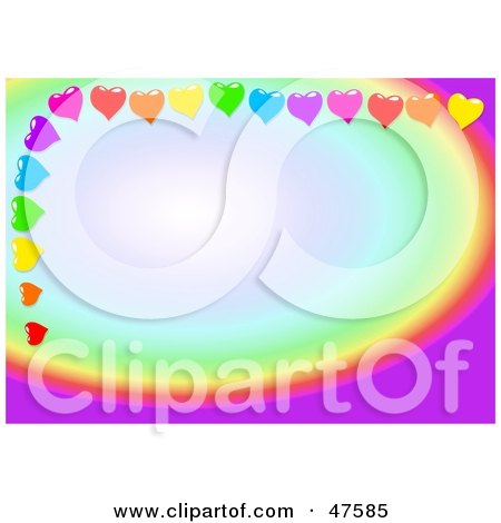 Royalty-Free (RF) Clipart Illustration of a Colorful Border With Hearts Around An Oval Text Box by Prawny