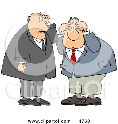 Two Businessmen Thinking About Something Clipart by djart