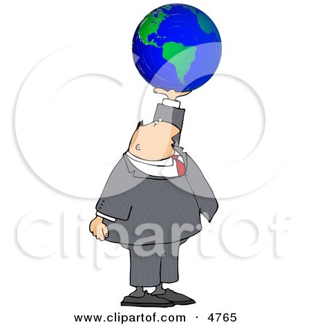 Businessman Holding the World In His Hand Clipart Concept by djart
