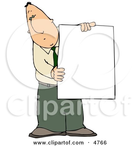 Businessman Holding a Blank Poster Board Sign Clipart by djart