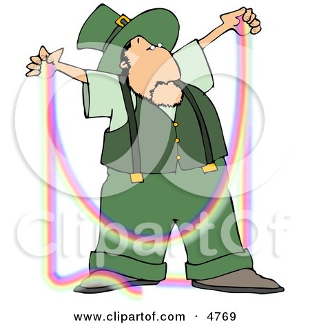 Male Irish Leprechaun Making a Rainbow Clipart by djart