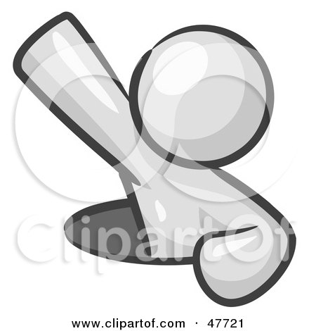 Royalty-Free (RF) Clipart Illustration of a White Design Mascot Man Climbing Out Of A Man Hole by Leo Blanchette
