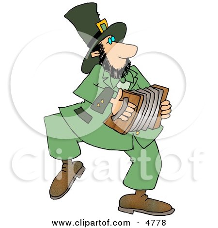 Irish Leprechaun Man Playing an Accordion Clipart by djart