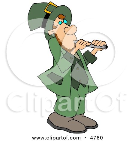 Leprechaun Moving a Stack of Gold Coins with a Wheelbarrow  Clipart by djart