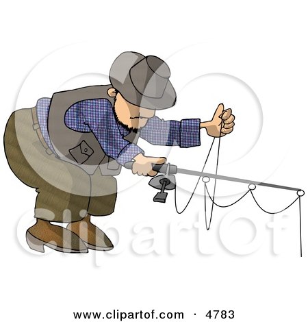 Man Fishing with a Standard Rod & Reel Clipart by djart