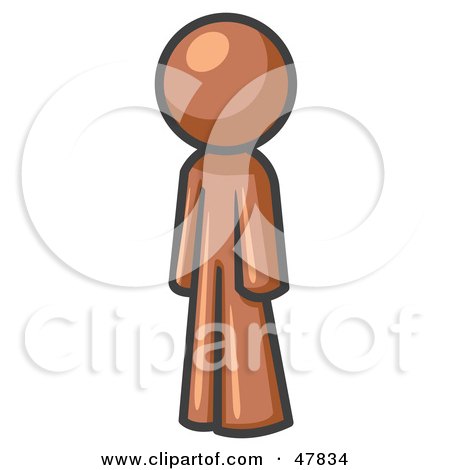 Royalty-Free (RF) Clipart Illustration of a Brown Design Mascot Man Standing Up Straight by Leo Blanchette
