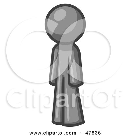 Royalty-Free (RF) Clipart Illustration of a Gray Design Mascot Man Standing Up Straight by Leo Blanchette