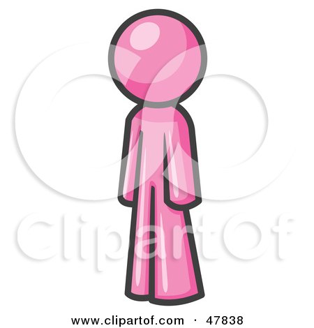 Royalty-Free (RF) Clipart Illustration of a Pink Design Mascot Man Standing Up Straight by Leo Blanchette