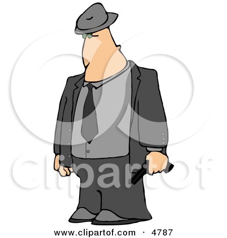 Mobster Armed with a Pistol Clipart by djart