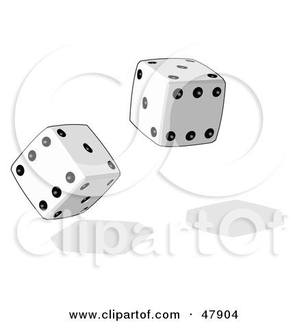 Royalty-Free (RF) Clipart Illustration of Rolling Game And Casino Dice by Leo Blanchette
