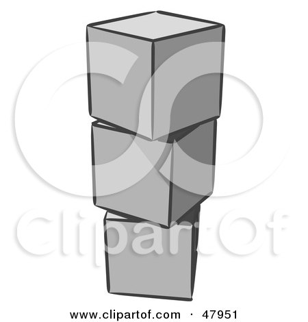 Royalty-Free (RF) Clipart Illustration of a Stack Of Three Gray Blocks by Leo Blanchette