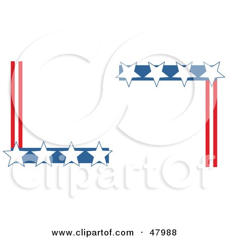 Royalty-Free (RF) Clipart Illustration of Patriotic American Star Corner Designs by Prawny