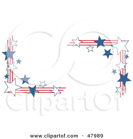 Royalty-Free (RF) Clipart Illustration of American Stars And Stripes Corner Designs by Prawny