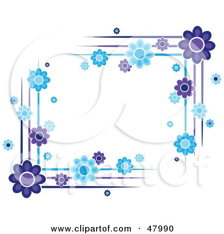 Royalty-Free (RF) Clipart Illustration of Purple And Blue Flower Corner Designs by Prawny