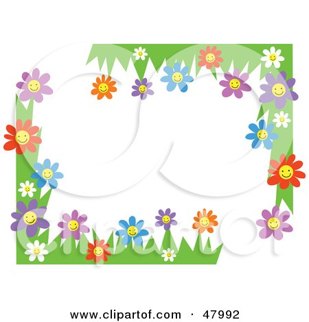 Royalty-Free (RF) Clipart Illustration of Happy Flower Corner Designs by Prawny